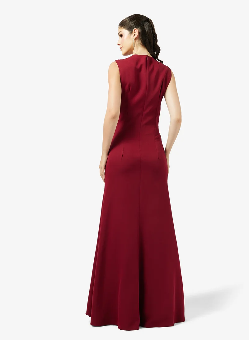 Namshi x Draped A-line Evening Gown